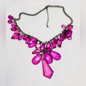 Vintage necklace with a dark pink beads